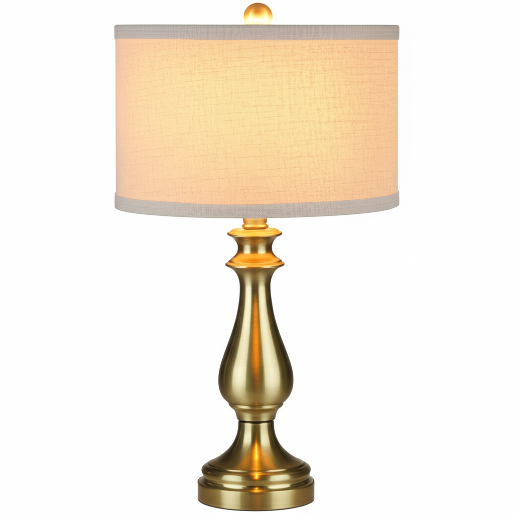GreenGlow Vintage Brass Table Lamp
