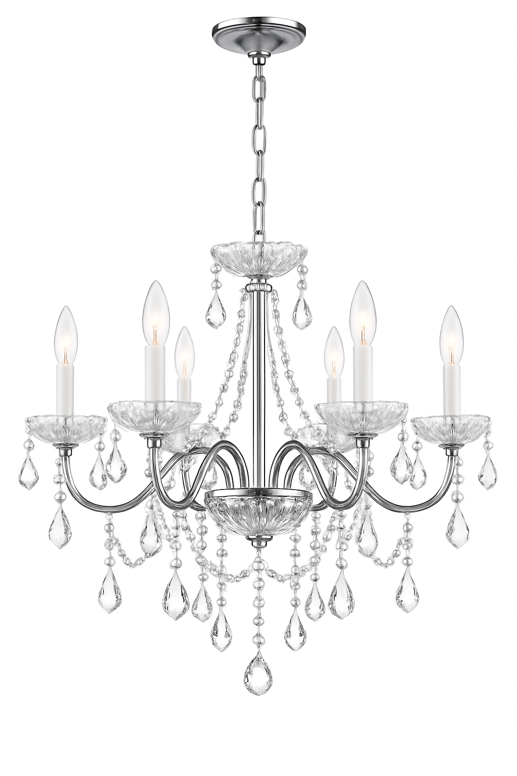 GreenGlow Crystal Chandelier